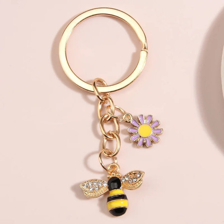 Llavero Abeja y Flor de Lavanda – Elegancia y Dulzura Natural