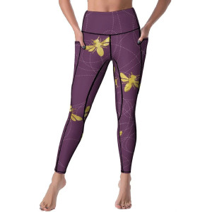Legging Mujer "Abeja Real en Púrpura" – Elegancia y Comodidad