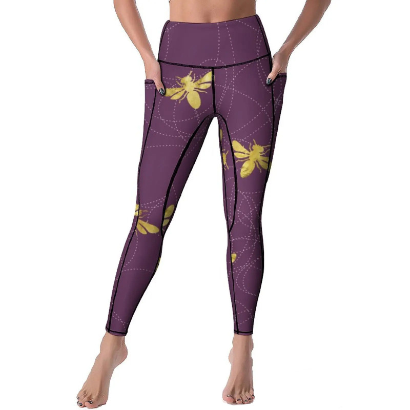 Legging Mujer "Abeja Real en Púrpura" – Elegancia y Comodidad