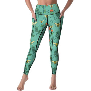 Leggings Yoga Abeja "Paseo Floral" - Cómodos y Originales