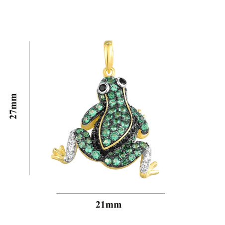 Colgante Rana Plata 925 con Espinela Verde | Joya Única