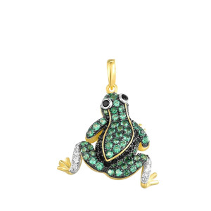 Colgante Rana Plata 925 con Espinela Verde | Joya Única