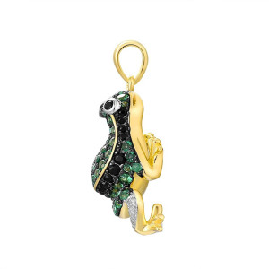 Colgante Rana Plata 925 con Espinela Verde | Joya Única