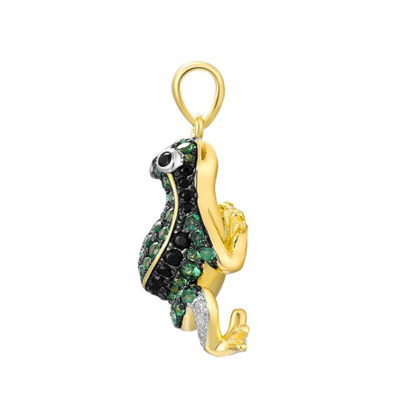 Colgante Rana Plata 925 con Espinela Verde | Joya Única