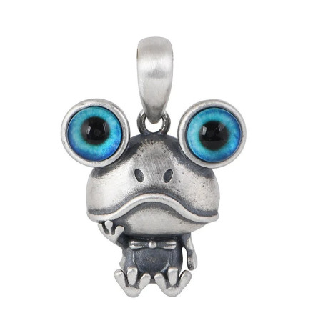 Collar Rana Ojos de Zafiro en Plata 925 | Joya Natural Elegante
