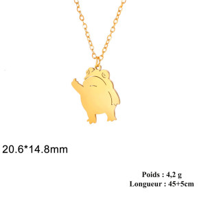 Collar Rana Gesto Travieso de Acero Inoxidable - Joya Original