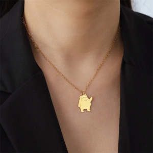 Collar Rana Gesto Travieso de Acero Inoxidable - Joya Original