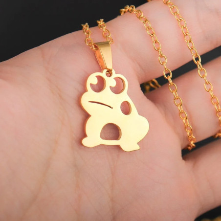 Collar Rana Salto Juguetón - Joya Minimalista en Oro o Plata