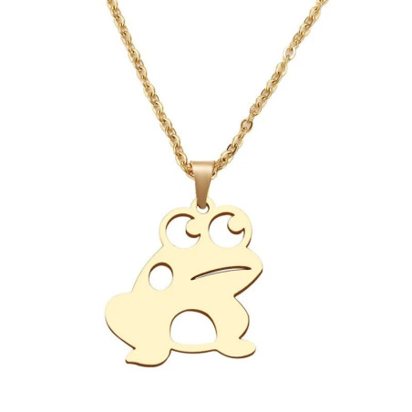 Collar Rana Salto Juguetón - Joya Minimalista en Oro o Plata