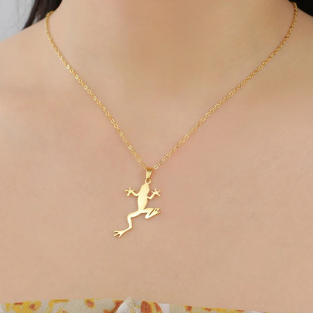 Collar con Rana de Acero Inoxidable | Joya Original Mujer