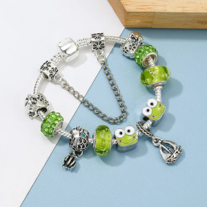 Bracelet Grenouille Charme Émeraude
