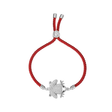 Bracelet Grenouille Rouge Argent Mystique