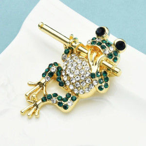"Broche Grenouille "Flûte d'Or"
