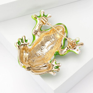 vueu intérieiure de la Broche Grenouille Éclat Emeraude
