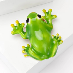 Magnifique Broche Grenouille Éclat Emeraude