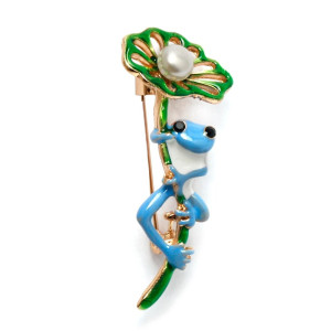 détails Broche Grenouille "Lily Lotus"