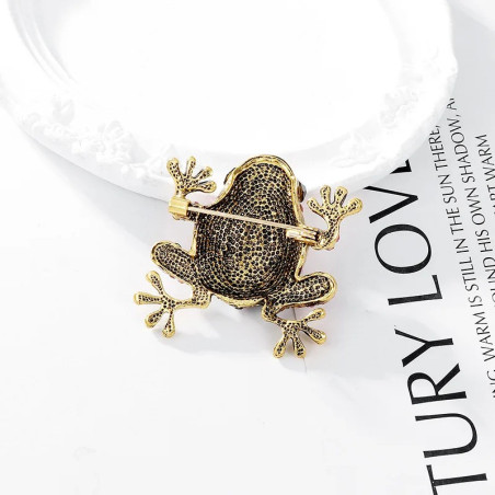 Magnifique Broche Grenouille Regalia Florale