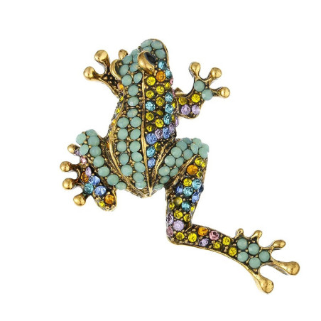Broche Rana Mosaico Real | Joya Elegante y Original