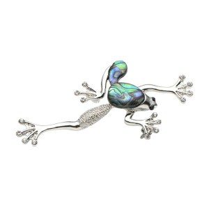 Broche Rana Reflejo Acuático | Joya Original para Mujer