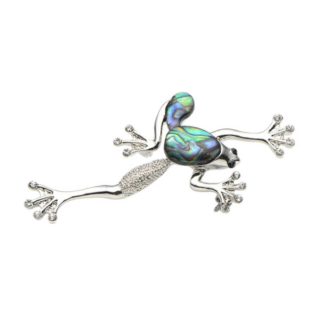 Broche Rana Reflejo Acuático | Joya Original para Mujer