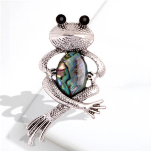 Broche Grenouille Éclat Prismatique couleur argent