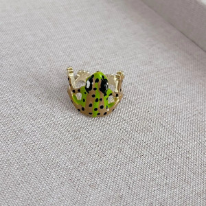 Anillo Rana Tropical Vibrante - Anillo Ajustable Esmaltado