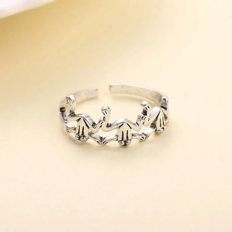 vue face de la Bague Grenouille Danse Aquatique