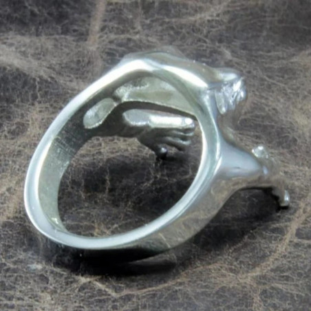 détails de la Bague Câlin Grenouille Argentée