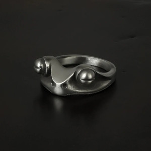 Magnifique Bague Grenouille Mystique Métallique