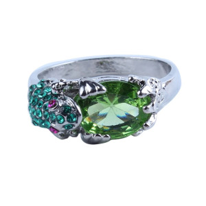 vue dessus de la Bague Grenouille Nénuphar Enchanté - Bijou Élégant et Unique