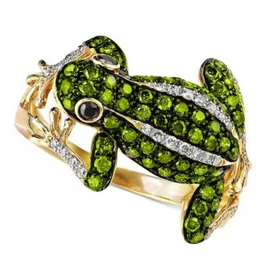 Bague Grenouille Émeraude Enchantée