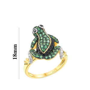 Anillo Rana "Esmeralda Real" – Joya de Lujo y Naturaleza