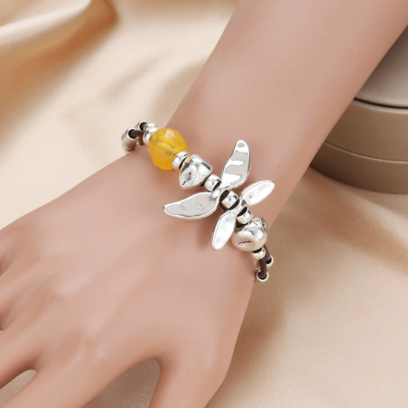 Pulsera Libélula con Piedra de Color | Joya Única y Original