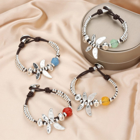 Pulsera Libélula con Piedra de Color | Joya Única y Original