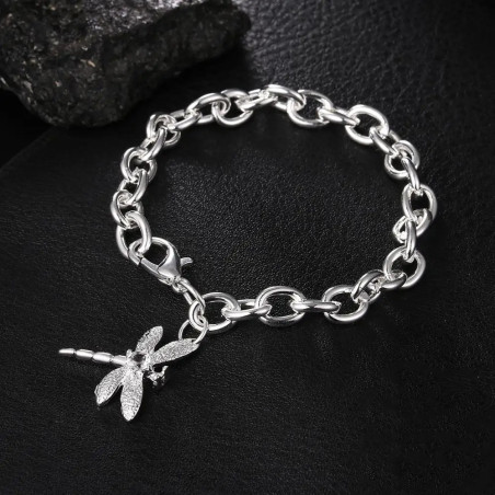 Bracelet Libellule Argent Éclat Intemporel - en Argent Sterling 925