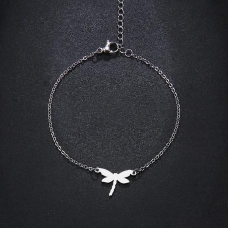 Bracelet Libellule Élégance Minimaliste couleur argent