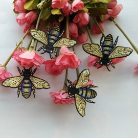 Set de 6 Parches Bordados de Abeja | Decoración y Ropa