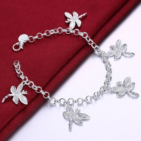 Bracelet Libellule Danse Élégante - Argent Sterling 925S