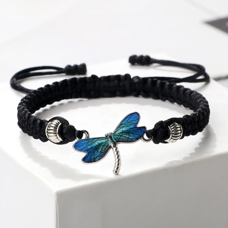 Pulsera Libélula Tejida a Mano | Joya Artesanal y Elegante
