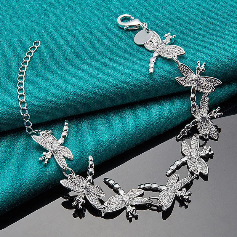 Bracelet Libellule Étincelante - Élégance Argentée