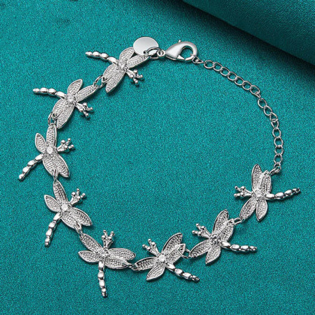 Bracelet Libellule Étincelante Élégance Argentée