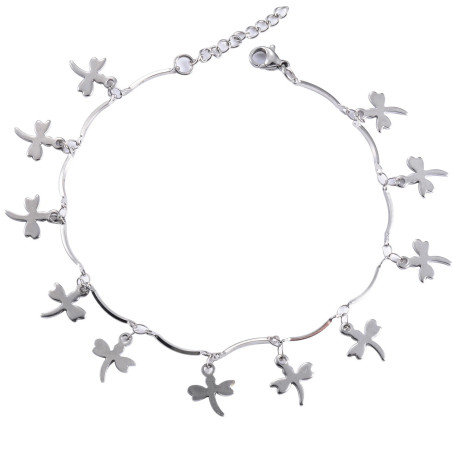 Bracelet Libellules Danse Aérienne - Acier Inoxydable Argent