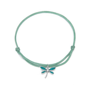 Magnifique Bracelet Libellule Reflet d'Émeraude