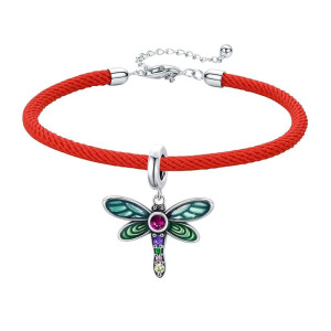 Bracelet Libellule Éclat Rubis