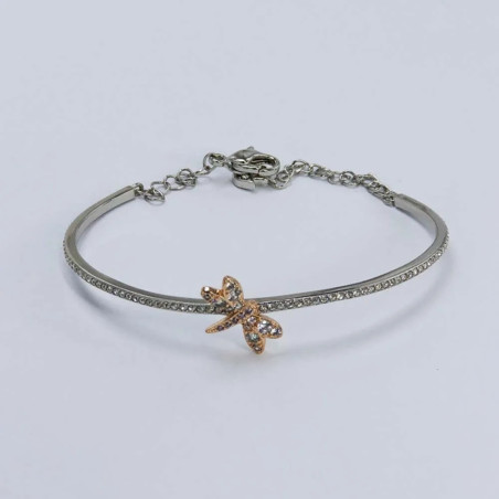 détails Bracelet Libellule Cristalline Dorée