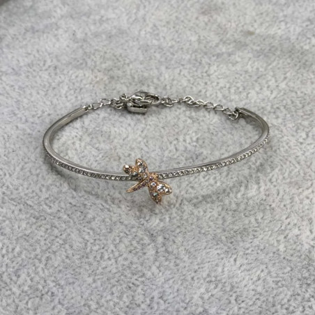 Bracelet Libellule Cristalline Dorée