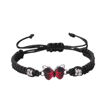 Bracelet Papillon Cordons Colorés couleur noir