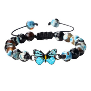 Pulsera Mariposa Brillo del Océano - Elegancia Natural & Casual
