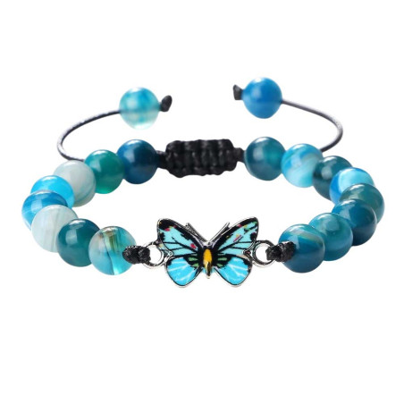 Pulsera Mariposa Brillo del Océano - Elegancia Natural & Casual