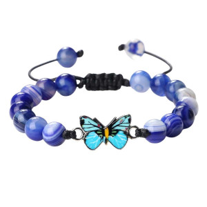 Pulsera Mariposa Brillo del Océano - Elegancia Natural & Casual